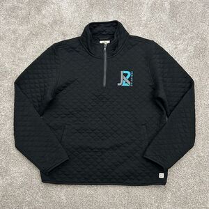 Marine Layer Black Corbet Quilted Quarter Zip Pullover‎ Women's Size Large READ